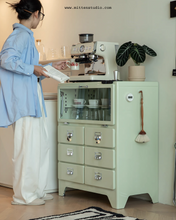 Load image into Gallery viewer, Moma Cabinet with Glass Storage (Metal)