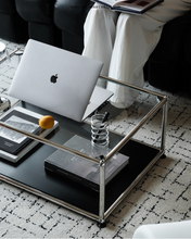 Load image into Gallery viewer, B&T Tempered Glass Sofa Table