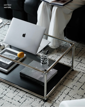 Load image into Gallery viewer, B&T Tempered Glass Sofa Table