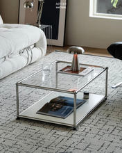 Load image into Gallery viewer, B&amp;T Tempered Glass Sofa Table
