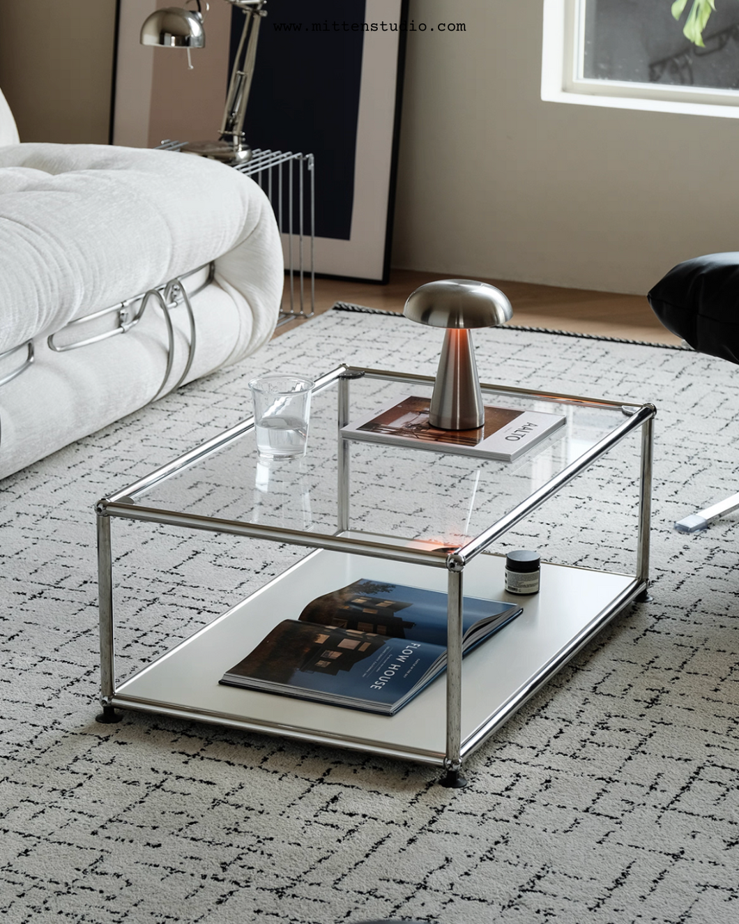 B&T Tempered Glass Sofa Table