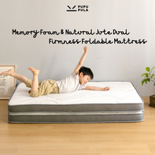 Load image into Gallery viewer, Memory Foam &amp; Natural Jute Dual Firmness Foldable Mattress
