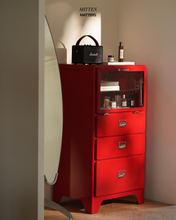 Load image into Gallery viewer, Moma Mini Cabinet With Glass Storage (Metal)
