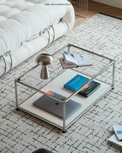 Load image into Gallery viewer, B&amp;T Tempered Glass Sofa Table
