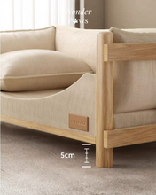 Load image into Gallery viewer, Wooden Pet Linen Sofa
